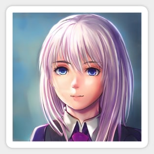 Purple Hair Anime Girl Sticker